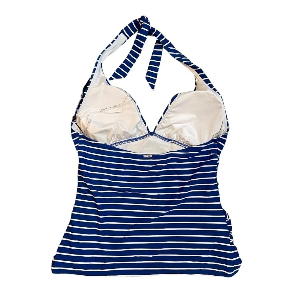 Tommy Hilfiger Ruched Tankini Swimsuit Top - Sail Away Stripe NWT